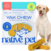 Native Pet Queso Yak: palito dental largo para perros grandes y dientes limpios.