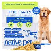 Native Pet vitaminas caninas 11 en 1 en polvo, soporte general de bienestar.