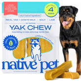 Native Pet Yak Cheese Himalayan palito dental extragrande, empaque visible para perros grandes.