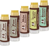 Natural Dog Co juego-balsamos-curativos: conjunto para cuidado de la piel canina.