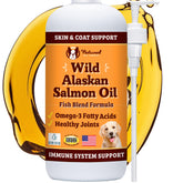 Natural Dog Company aceite salmón Alaska, botella para uso diario, apoya piel y pelaje.
