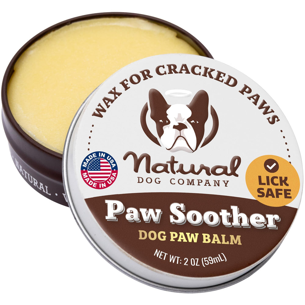 Natural Dog Company Paw Soother en caja, bálsamo para patas que hidrata secas.