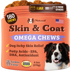 Natural Dog Company botella de aceite de salmón omega-3 para piel y pelaje brillantes