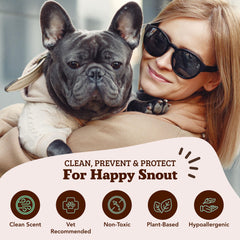 Natural Dog Company Snout Wipes limpieza suave sin irritaciones.