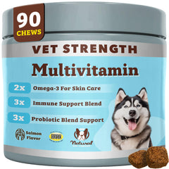 Natural Dog Company Vet Strength Multivitamin, botella principal, fórmula para movilidad y vitalidad.