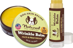 Natural Dog Company Wrinkle Balm, tarro 2 oz, hidrata pliegues y evita irritación