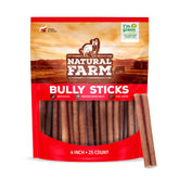 Natural Farm bully-sticks olor neutro 4 pulgadas para premiar sin desorden