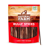 Natural Farm Bully Sticks de seis pulgadas, pack de 50, mordedor ideal para perros pequeños.