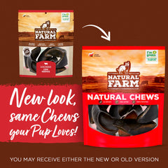 Natural Farm Cascos de Vaca con textura masticable para higiene dental.