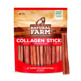 Natural Farm chuches colageno sin olor para perros, 6 pulgadas, 20 unidades