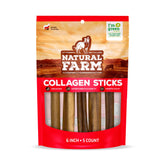 Natural Farm Collagen Sticks: paquete de 5 palitos para masticar diario de tu perro.