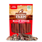 Natural Farm palitos de res 6 pulgadas, ideal para entrenamiento y recompensas.