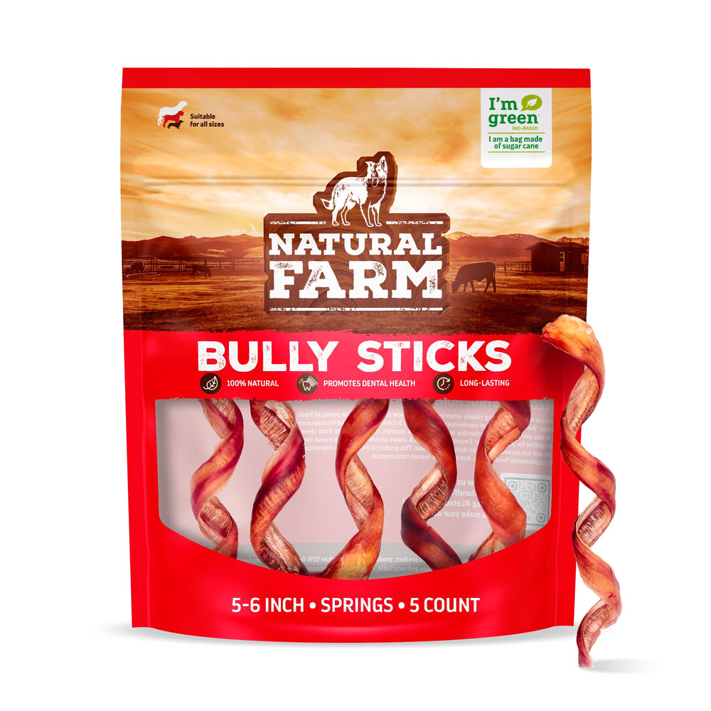 Natural Farm palitos de res 5-6 pulgadas, ideal para masticación segura en perros