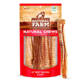 Natural Farm tráquea de res 12 pulgadas, crujiente para masticar y limpieza dental