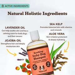Botella con aloe vera y jojoba de Natural Dog Company para hidratación del pelaje.