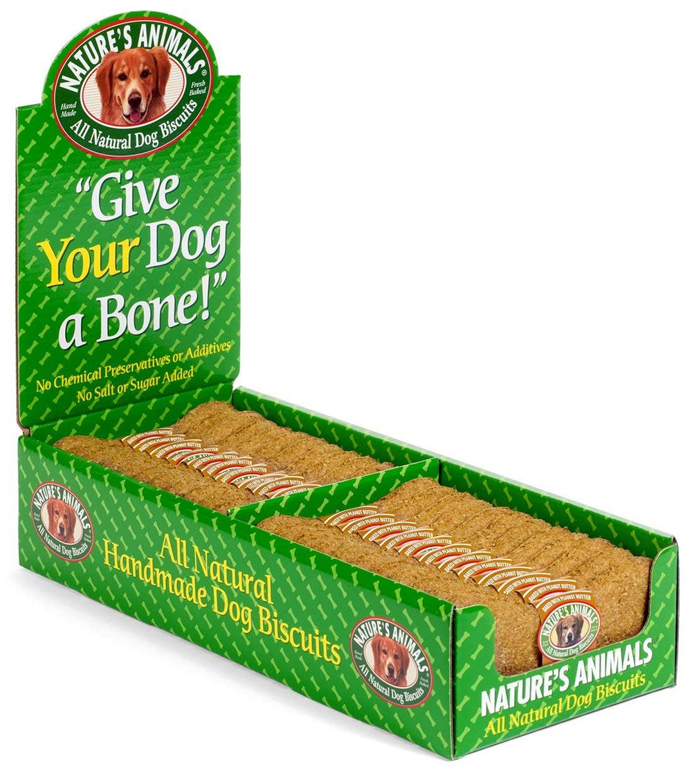 Nature's Animals galletas originales para perros en paquete, sabor natural.