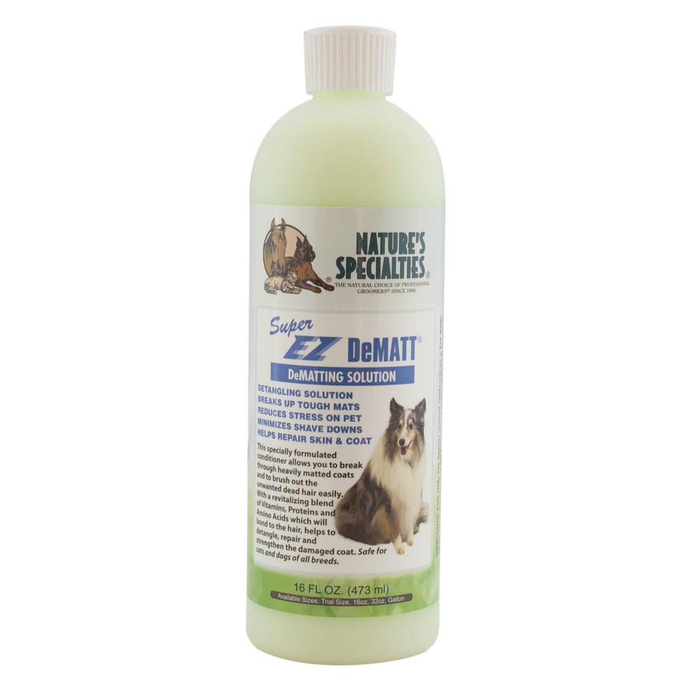 Nature's Specialties Super EZ DeMatt, botella de 16 oz, desenreda nudos difíciles