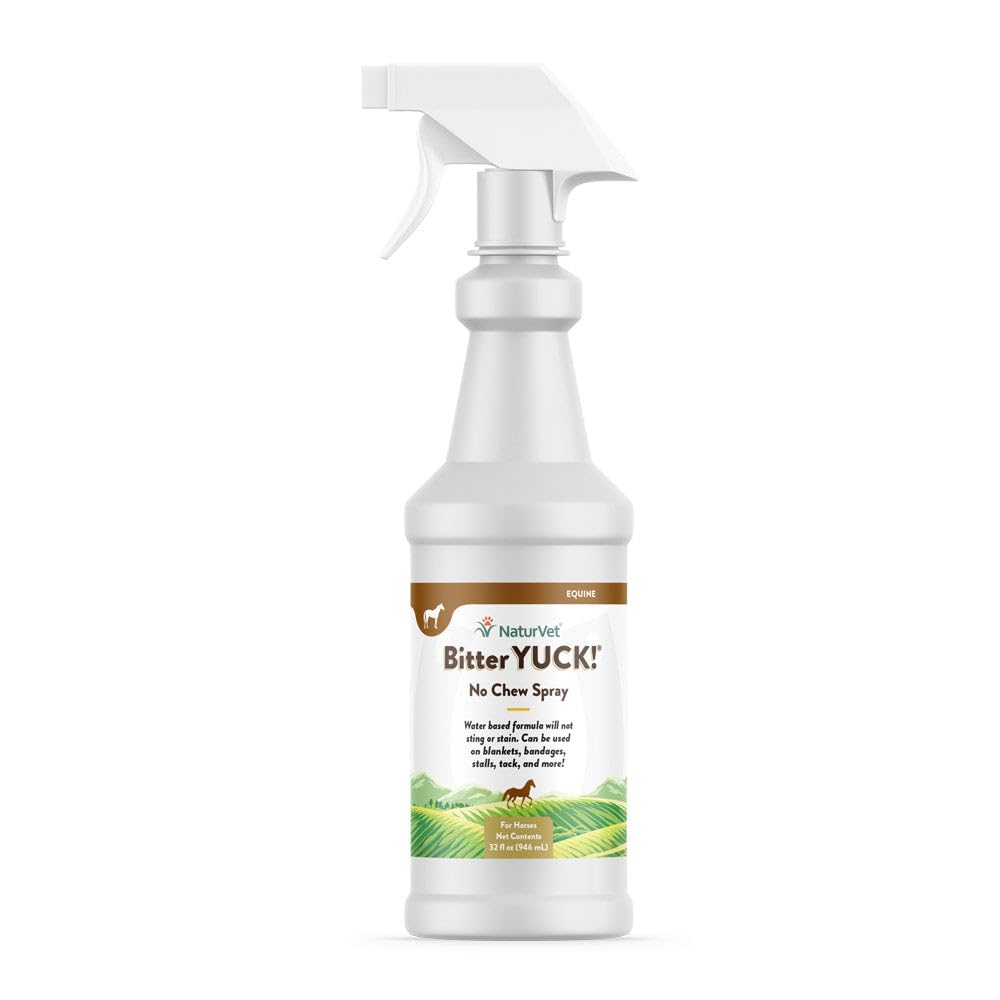 Spray amargo de NaturVet para caballos, disuade mordiscos en crines y vendajes.