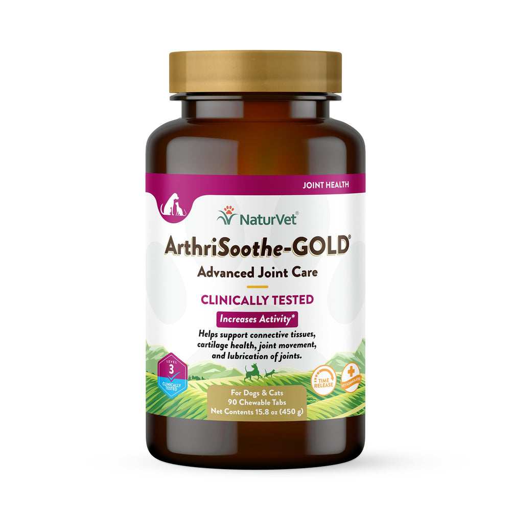 NaturVet ArthriSoothe-GOLD botella frontal, apoyo diario a la movilidad articular