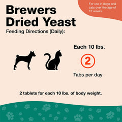 NaturVet levadura de cerveza – tabletas sabor ajo para perros y gatos.