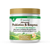 NaturVet probioticos-enzimas polvo para perros y gatos, apoyo digestivo suave.