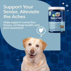 NaturVet Senior MSM y colágeno para mayor flexibilidad.