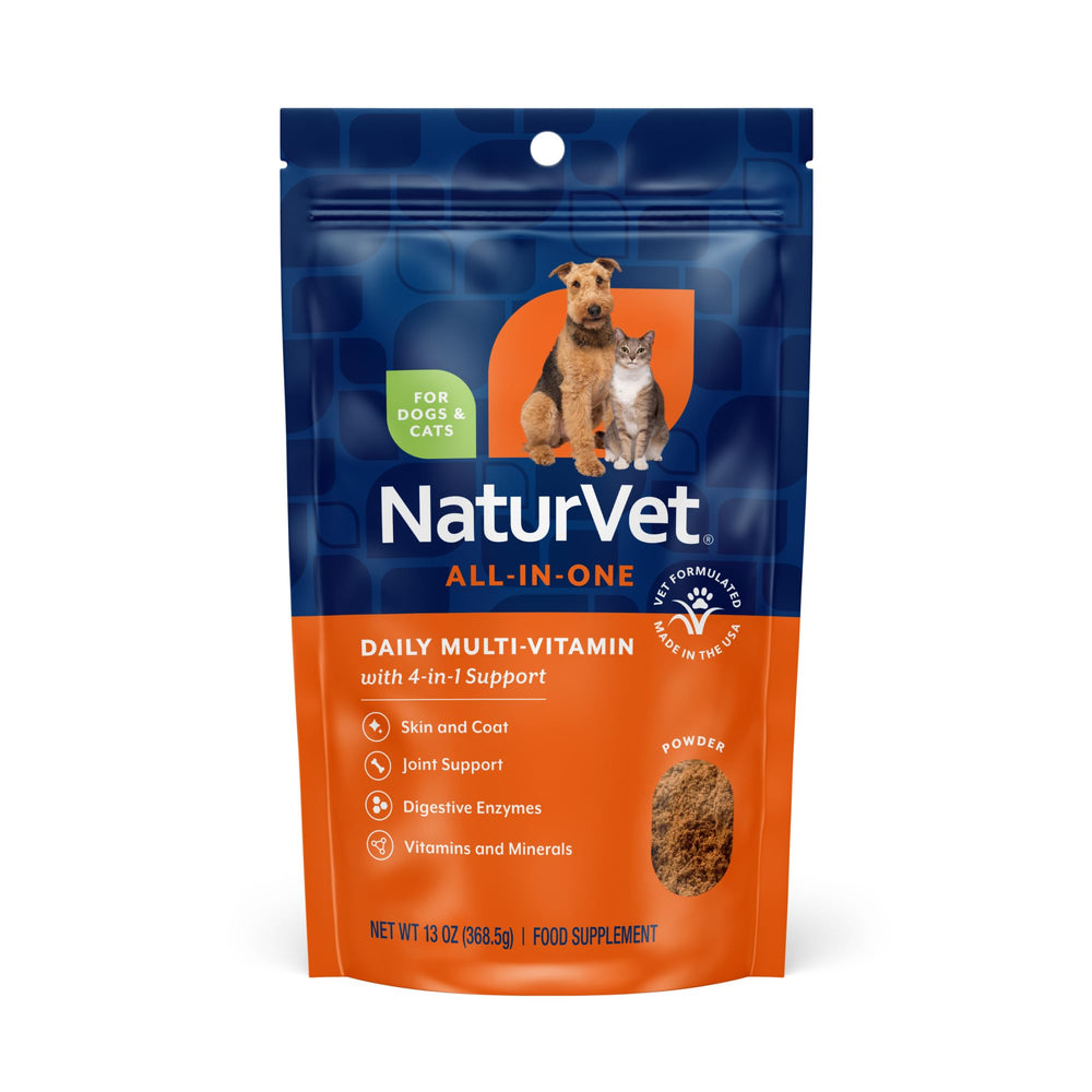 NaturVet Todo-en-Uno para perros: jarro de 13 oz fácil dosificar y almacenar.