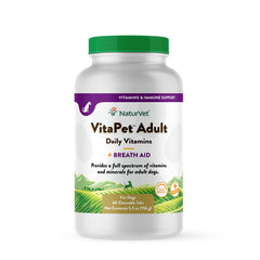 NaturVet VitaPet tabletas diarias para perro en bote, apoyo diario de vitaminas.