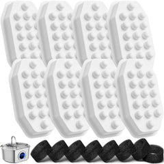 Neareal filtro de carbono en primer plano, paquete de ocho para fuente de agua felina.