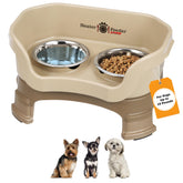 Neater Feeder Deluxe: conjunto de comederos elevados para perros pequeños facilita la alimentación ordenada.