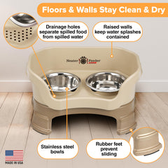 Neater Feeder Deluxe cuencos de acero inoxidable, duraderos y fáciles de limpiar.
