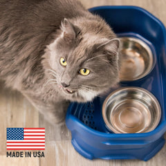 Neater Feeder Deluxe: platos de acero inoxidable para gatos, fáciles de limpiar
