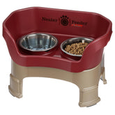 Neater Feeder Deluxe: tazón de alimento de acero inoxidable para perros medianos, orden y limpieza.
