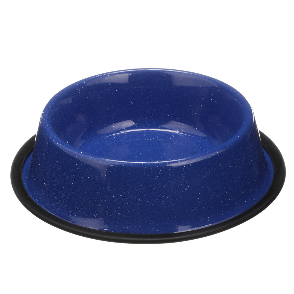 Tazón esmaltado azul granito de Neater Pet Brands para mascotas, diseño duradero.