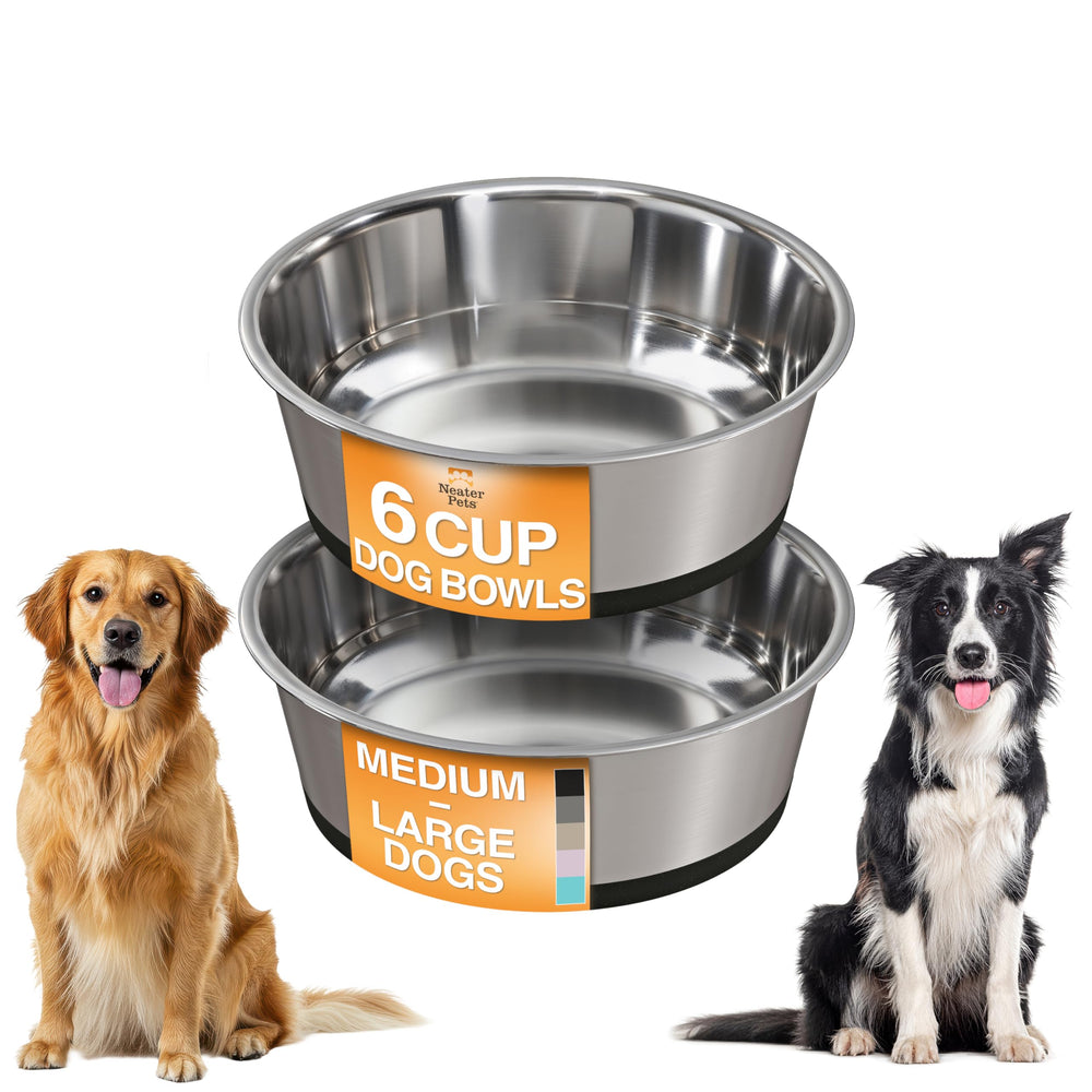 Neater Pet Brands cuenco acero inoxidable con base antideslizante para comidas estables.