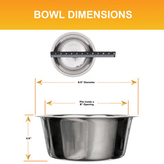 Cuenco para comida Neater, acero inoxidable, fácil de limpiar.