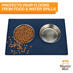 Neater Mat, protección de derrames, mantiene el área de alimentación limpia.