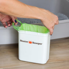 Dispensación individual Neater Scooper evita desorden al desechar.
