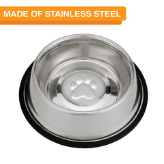 Cuenco de acero inoxidable con huella embosada central de Neater Pet Brands