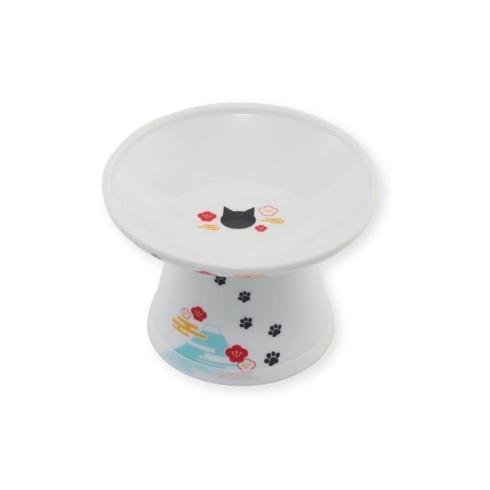 Necoichi tazón elevado cerámico, cómodo para comer centrado en gatos.