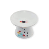 Necoichi tazón elevado cerámico, cómodo para comer centrado en gatos.