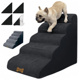 Necrely escalera para perros con 5 pasos junto a la cama, estable y segura.