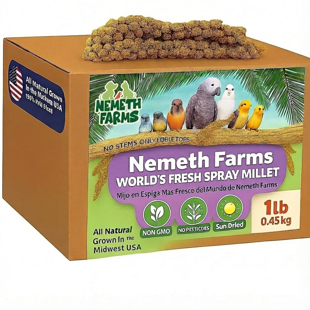 Nemeth Farms espigas de mijo para aves, fuente natural de forraje y enriquecimiento.