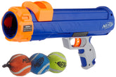 Nerf Dog Lanzador de Pelota de Tenis, vista exterior, seguro y cómodo para juego al aire libre.