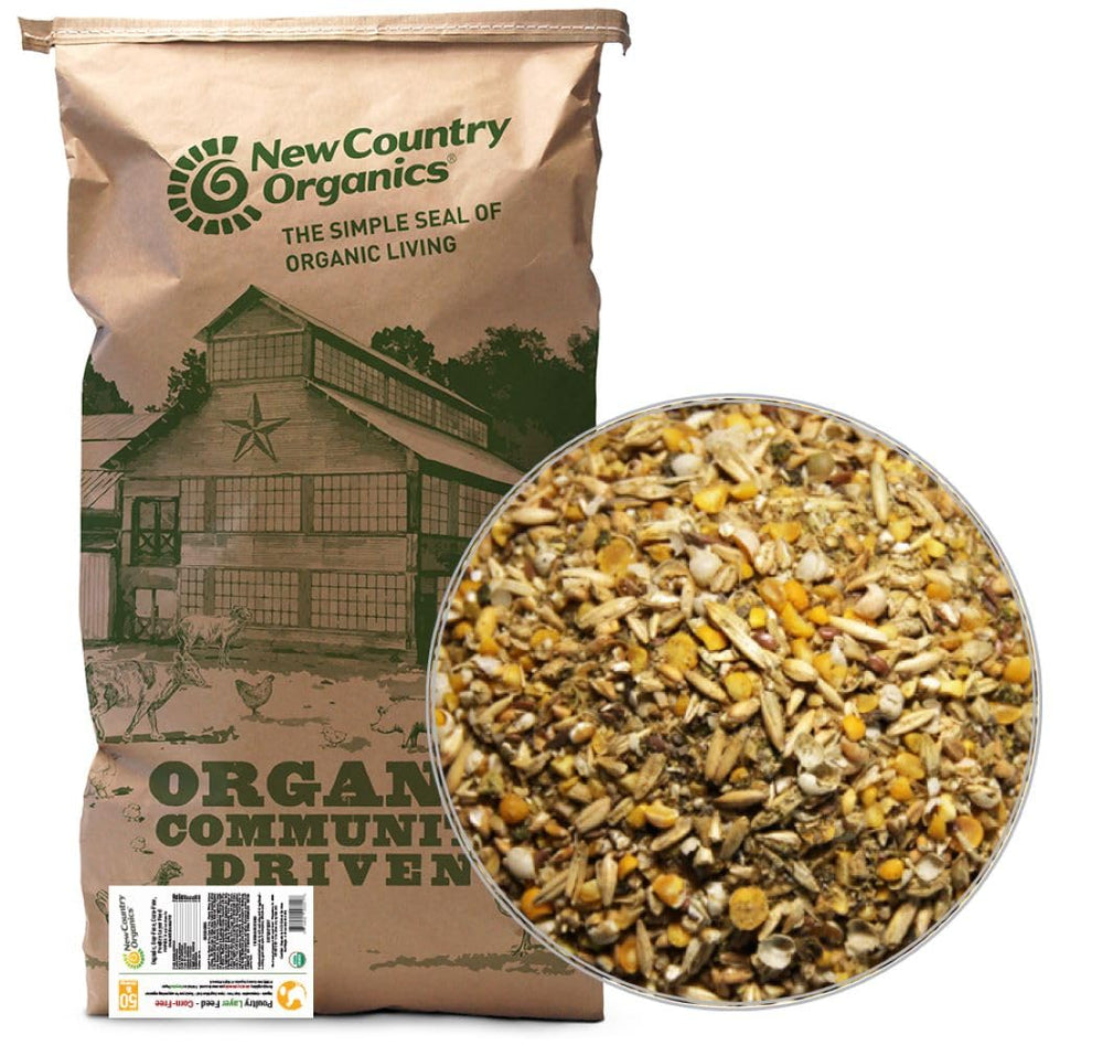 New Country Organics: bolsa-50lb para gallinas, equilibrio nutricional.