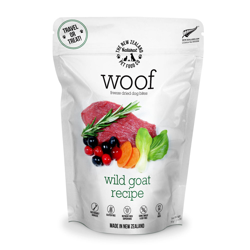 The New Zealand Natural Pet Food Co Woof liofilizado de cordero salvaje en empaque compacto