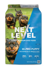 Next Level HI-PRO Puppy en bolsa seca facilita almacenamiento y frescura