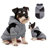 Sudadera nibnozy para perro, frente gris-negro, estilo moderno para paseos cotidianos.