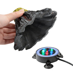 NICREW adorno volcán de acuario con iluminación LED