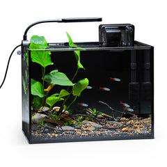 NICREW Nano Nature acuario de escritorio con luz integrada para vistas claras.